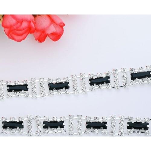 Free Shipping 5 yards Crystal Rhinestone Trim, Rhinestone Applique, Wedding Applique,Rhinestone Chain KACU008