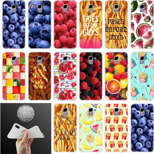 Phone case Cover food Fries Fruits Grape Strawberry FOR Coque Samsung Galaxy J6 J4 J8 J7 2018 Plus J3 J5 J7 Prime Pro 2017 2016