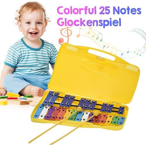 Colorful 25 Notes Glockenspiel Xylophone Percussion Rhythm Musical Educational Instrument Toy for Baby Kids