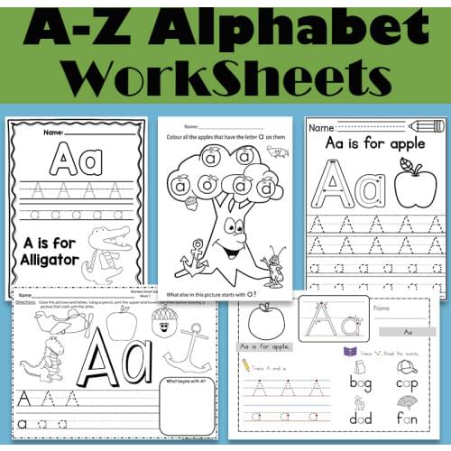 Baby Worksheets 26 Letters A-Z Alphabet Preschool English Homework Workbook Coloring ABC Books Learning English Card Letter