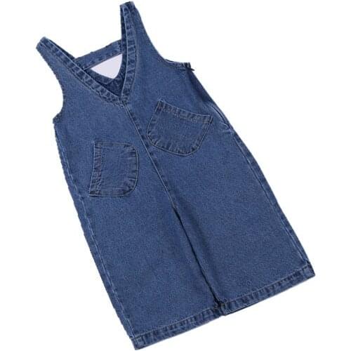 Girls' Jeans 2021 Spring and Autumn New Korean Kids Denim Cotton Overalls Childrens All-match Foreign Style Pants Girls Outfit