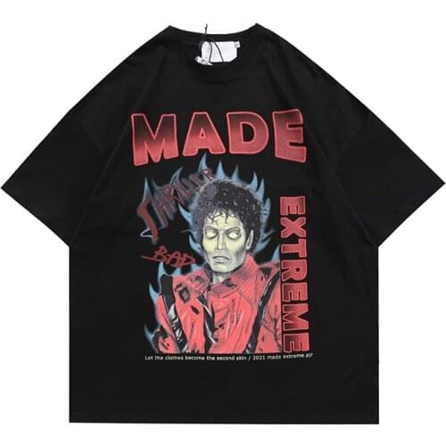 2021 Street Spring Summer Soul singer Print Mens T-shirt Short Sleeve Loose Harajuku Hip Hop Cotton Unisex Tops Tees Oversize