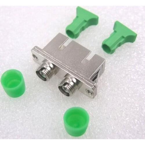 GONGFENG 10pcs NEW FC-SC/SC-FC Dual Core Adapter Flange (Duplex Metal Adapter) Coupler Optical Fiber Connector Special Sales