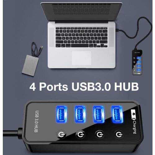 HUB USB 3.0 Laptop PC High Speed External 4 Ports Adapter Splitter USB Expander Computer Accessories For PC Laptop Computers