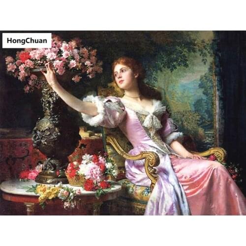 Retro Flower Girl Full Square/Round Diamond Painting Diamond Cross Stitch 5D DIY Diamond Mosaic Embroidery Home Decoration Gift