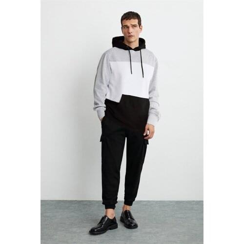 2021 Men Hip Hop No Hoodie Streetwear Cotton Clothes Male Pullover Casual Zipper Sweatshirts Male Tracksuits Fashion Clothes Outerwear Pocket Zipper Slim Fit Stand Collar Fleece Sportswear Autumn Winter Spring Daily