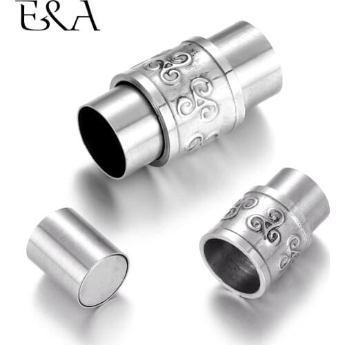 Stainless Steel Magnetic Clasp Hole 8mm Leather Cord Clasps Magnet Buckle DIY Bracelet Supplies Jewelry Making Components