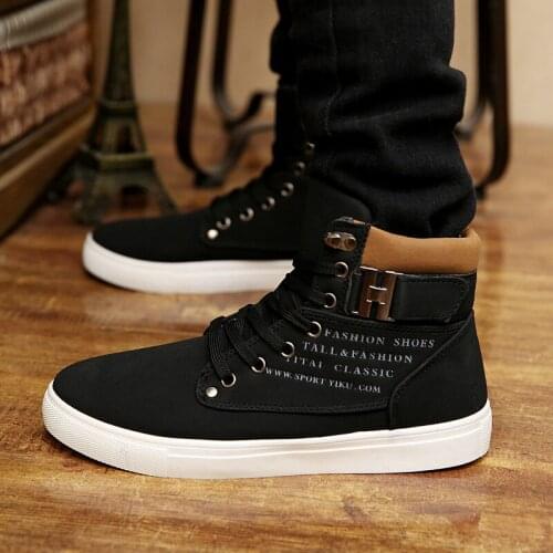 2021 Autumn Winter New Mens Casual Shoes High-Top Retro Ankle Boots Male Lace up Trendy Martin Boots Sport Leisure Shoes