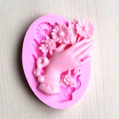 P663 new product hand flower chocolate mould perfumed plaster mold wax plate wax sheet mold