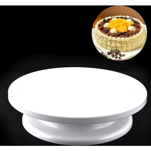 Beemsk Plastic Cake Stand Cake Turntable Can Manually Rotate Round Plastic Cake Turntable Diy Flower Turntable Baking Tools