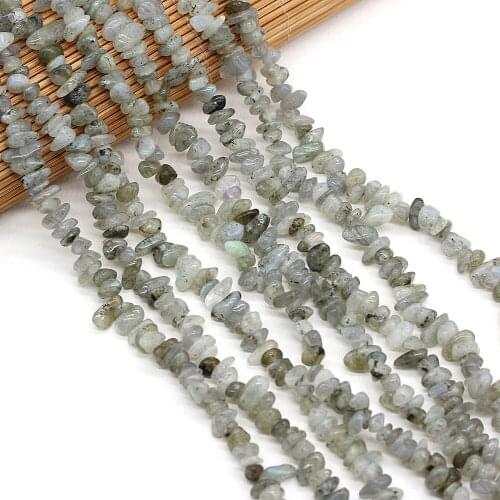 Natural Gravel Stone Beads Flash Labradorites Loose Beads For Jewelry Making DIY Necklace Bracelet 3x5-4x6mm Length 40cm