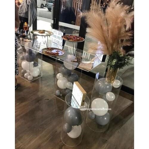 3pcs/set)Customized clear Acrylic Wedding Backdrop Acrylic Round srand For Decoration With Balloon Frames senyu1572