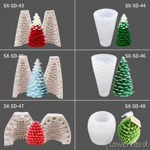 Christmas Tree Silicone Molds Pine Cone Cake Molds Christmas Decorations Baking Utensils Aromatherapy Handmade Candle Moulds