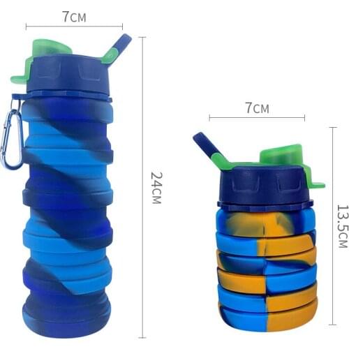 Silicone Camouflage Collapsible Cup 500 Ml Outdoor Sports Bottle cute water bottle kids water bottle drink bottle