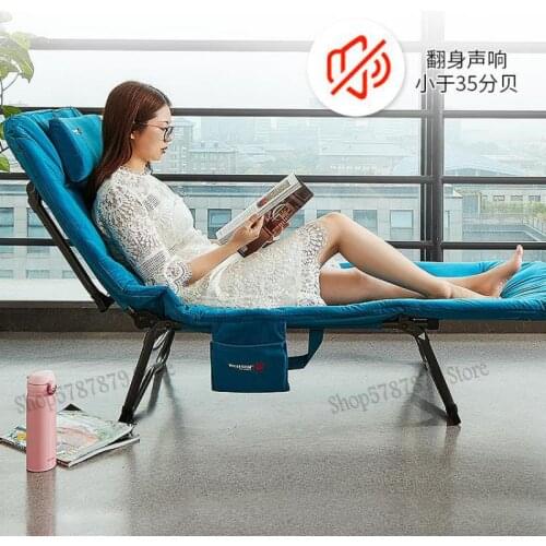 Folding bed home single lunch break bed office nap simple aluminum alloy multifunctional portable recliner