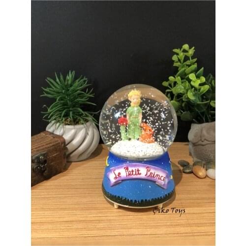 The Little Prince Snow Globe Light Up with Self-Spraying Music Box Good Glass Night Light Crystal Sphere Snow Ball Home Decor