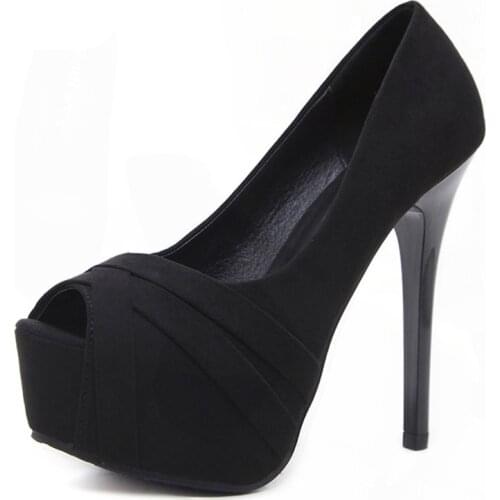 Peep Toe Extreme High Heels European American Style Red Sole Shoes Nightclub Waterproof Platform Heels Women Sandalia Salto Fino