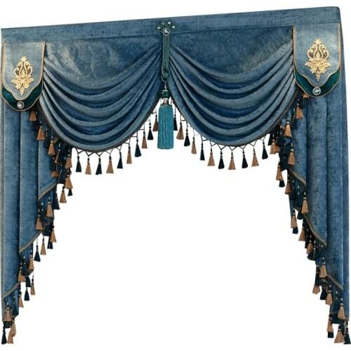 European and American high-end custom curtain Valance are used in the living room bedroom hotel apartment kitchen window top