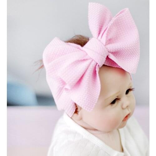 1pcs Big Bow Baby Headwrap, Top Knot Baby Headbands, Adjustable Bow Turban headband Over Size Toddler Girls Hair Accessories