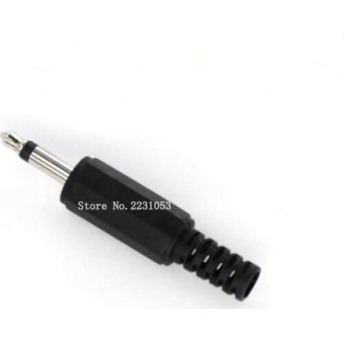 10PCS/Lot 3.5mm Head Phone Connector Male Mono Audio Jack Plug 3.5 mm With Black Plastic Housing