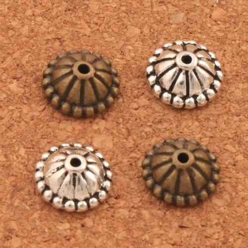 270Pcs L1064 Dots Bali Style Design Bead Cap 10.5x10.5mm Tibetan Silver/Bronze Alloy Jewelry Findings Components LZsilver