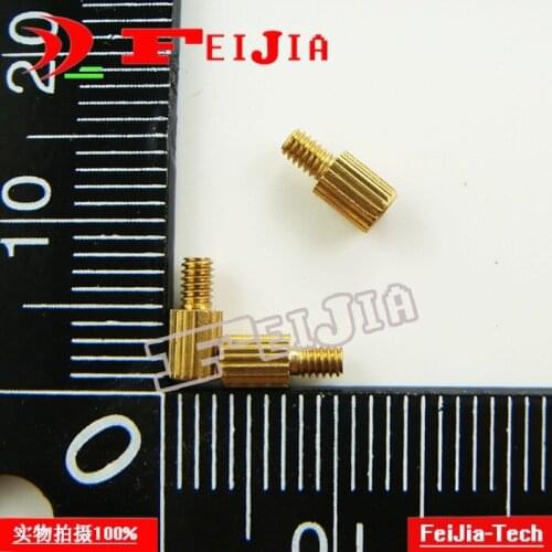 50PCS M2*4+3 Monitoring security copper pillars M2 4mm knurled Hardware Fasteners Bolts