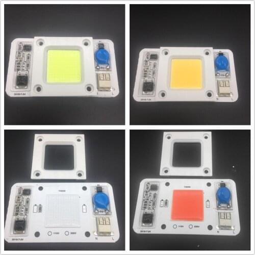 50W 110V 220V COB High Power led chip built-in driver white LED, Full Spectrum LED Royal blue Warm white