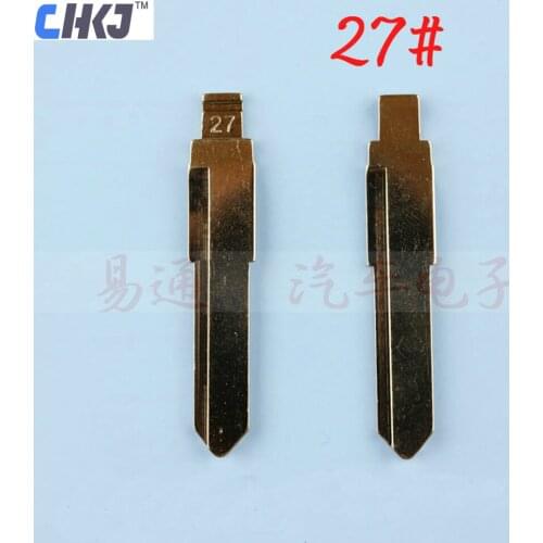CHKJ 10PCS Metal Blank Uncut Flip KD/VVDI Remote Key Blade Type #27 for Mazda M6 M7 MAZ24 Blade Free Shipping