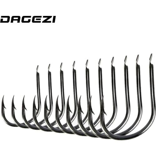 DAGEZI 500pcs/set 10 size #3~12 high carbon steel carp fishing hooks pack jig head carp Fishing Gear Accessories
