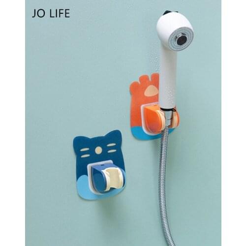 JO LIFE Cartoon Shower Holder Adjustable Self-adhesive Wall Mounted Shower Head Bracket Rack Bathroom Tools
