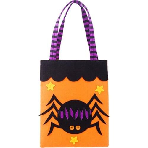 P15D Kids Childrens Portable Paper Pumpkin Bag Gift Handbag Storage Pouch Reusable Handbag Container Holiday Supplies Prop