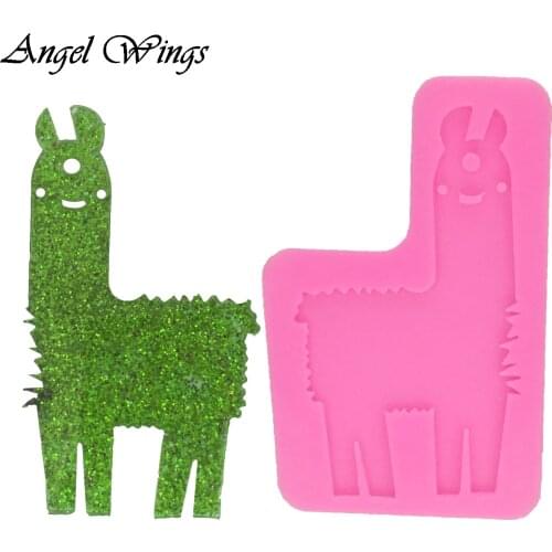 DIY Sheep Silicone key ring Pendant with hole accessories mold for Key Chain Craft Clay resin Molds DY0064