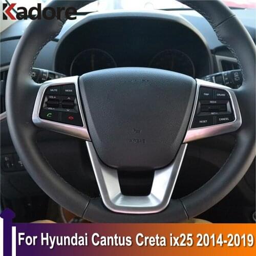 For Hyundai Cantus Creta ix25 2014-2019 Matte Car Steering Wheel Protective Cover Trim Sticker Auto Interior Accessories