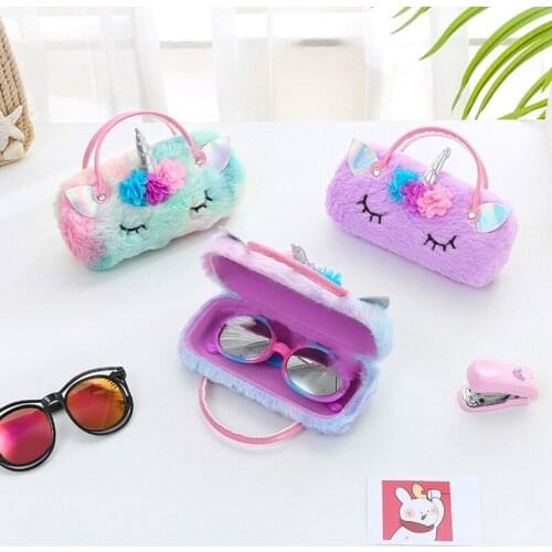 Cute Unicorn Spectacle Cases Portable Compression Folding Box For Eyeglasses Sunglasses Box Bag Portable Eyewear Protector
