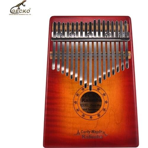 GECKO MC-S 17-key Kalimba Thumb Piano Mbira Curly Maple Solid Wood with Storage Case Tuning Hammer Music Book Stickers Gift