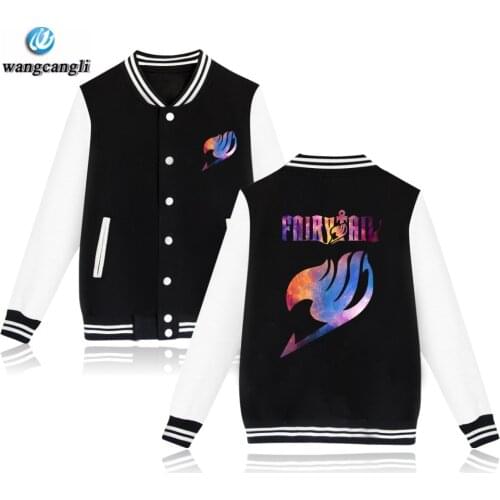 2020 Fairy Tail streetwear Baseball Jacket plus size tops outwear Sweatshirt anime long sleeve coat men women coats and jackets