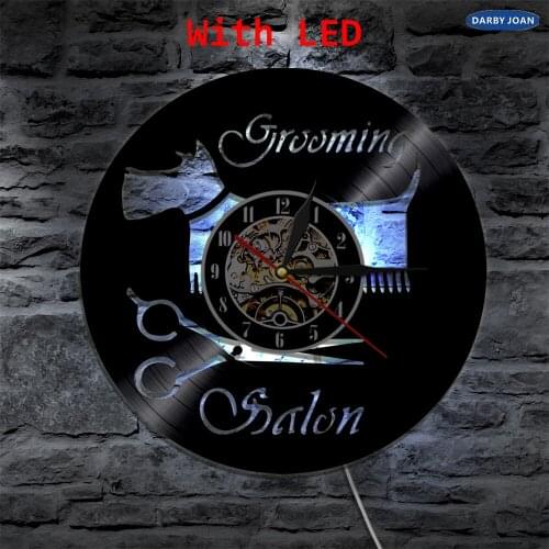 Cavalier King Charles Spaniel Hond LED Vinyl Klok Verlichting Kleurverandering Silhouet Muur Licht Afstandsbediening Backlight