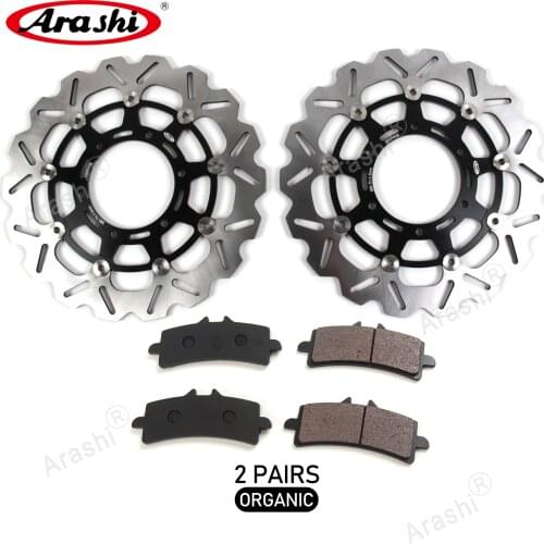 ARASHI CNC Front Brake Rotors Disc Brake Pads For SUZUKI GSX R 1000 2012 2013 2014 GSX1000R GSX-R1000 Accessories