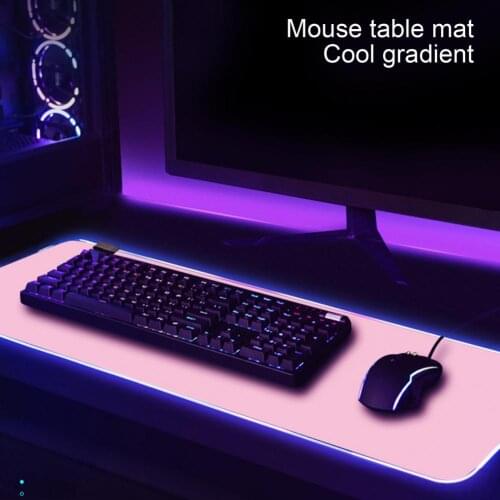 Colorful Luminous Mouse Pad RGB Light Effect Large Size Rubber Base Anti-slip Computer Keyboard LED Gaming Mouse Mat for PC