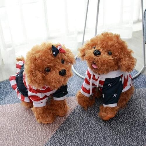 35/45CM Cute Cartoon Animals Simulation Tongue Out Teddy Dog Lady Stuffed Toys Dolls Christmas Gift For Kids