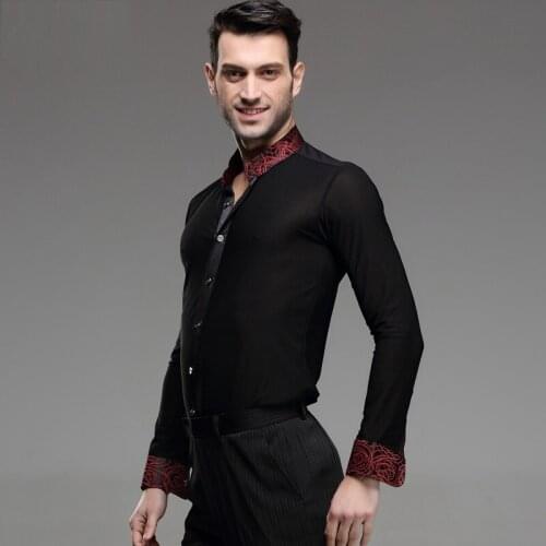 Mens Latin Dance Coat Adult Male Square Short Sleeved Shirt Fashion Rumba Samba Dancing Clothes Morden Canding Clothes B-4229