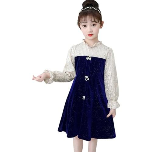 Big Girl Dress Patchwork Girls Party Dress 2021 New Children Dress Spring Autumn Clothes Girl 6 8 10 12 14