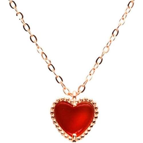 ZHIXI Real 18K Yellow Gold Pendant Necklace Pure AU750 Chain Natural Agate Stone Pendant Fine Jewelry Gift for Women P500