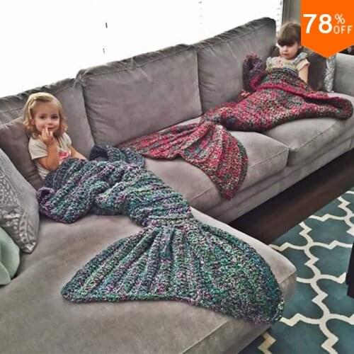 Hi Mermaid Blanket beauty fish Pattern Crochet Mermaid Tail,Knitted Mermaid Tail Blanket great design gift for children and wife