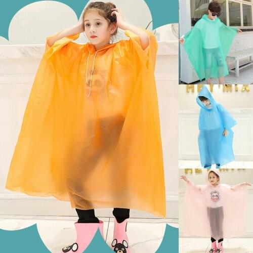 EVA Transparent Fashion Frosted Child Raincoat Girl And Boy Rainwear Outdoor Hiking Travel Rain Coat For Children