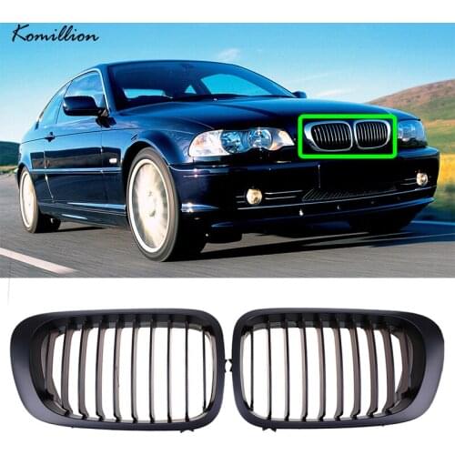 1 Pair Car Front Hood Grille Matte Black Inlet Grilles Kidney for BMW 3-Series E46 M3 Coupe/Cabrio 1999-2007 Auto Exterior Parts