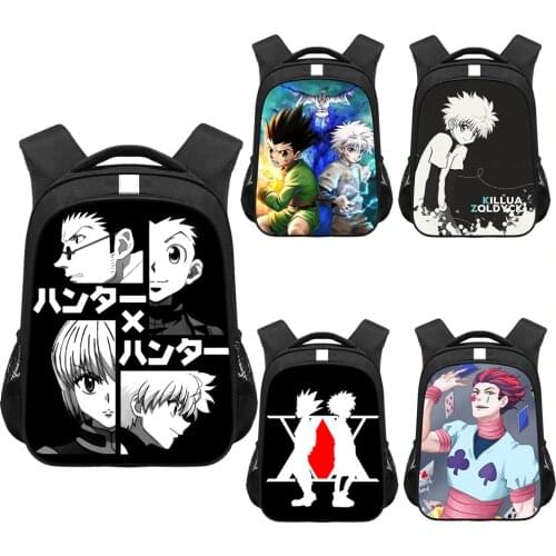 Anime HUNTERxHUNTER Backpack Hunter X Hunter Children School Bags HXH Killua Zoldyck Gon Freecss Chrollo Boys Girls Book Bag