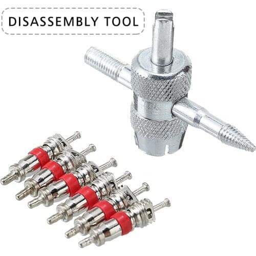 6Pcs New Arrival Tyre Valve Cores With Remover Tool Schrader Valves For Car Bike Tyre Disassembly Tools