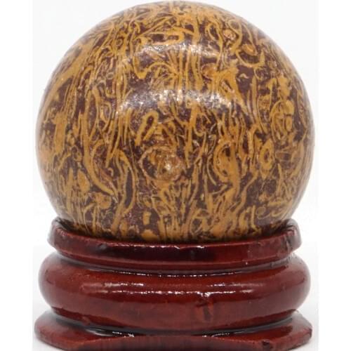 Natural Fossil Elephant Skin Jasper Ball Mineral Quartz Sphere Hand Massage Crystal Ball Healing Feng Shui Decor Accessory 30mm