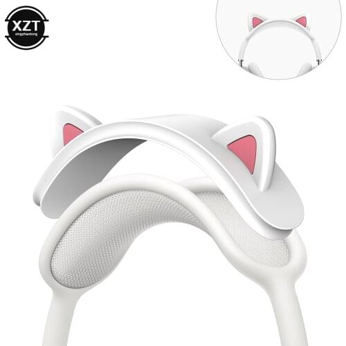 Silicone Headband Cover for Apple AirPods Max 2020 Headphones Cute Cat Ear Protectors Cushion Buffer Top Pad Headset Accessories